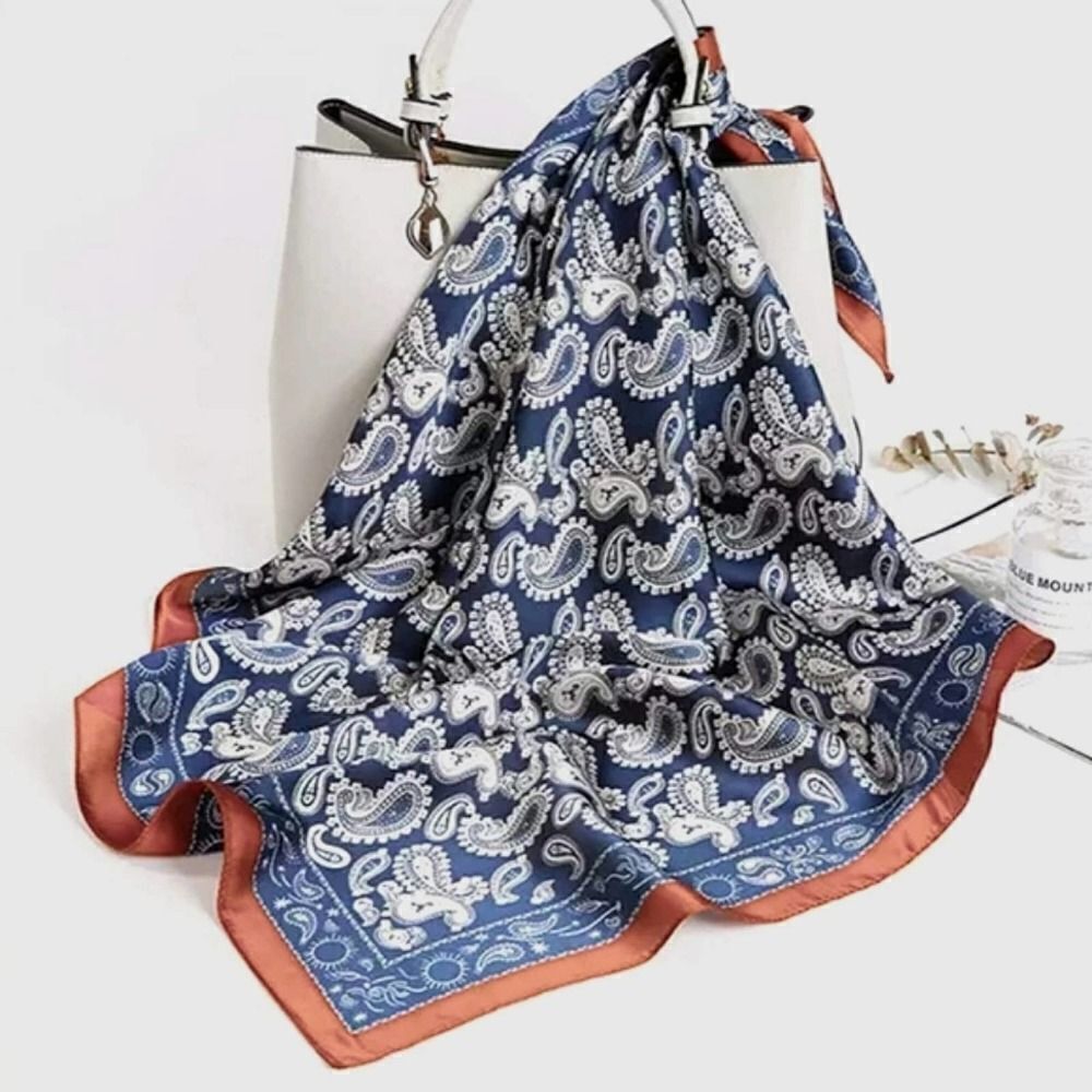 Women's Mulberry Blue Satin Scarf